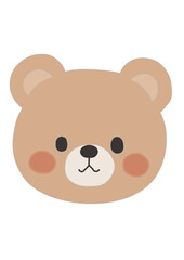 A cute and adorable brown bear head