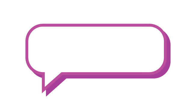 Vibrant pink speech bubble icon with a thick outline and a soft drop shadow effect