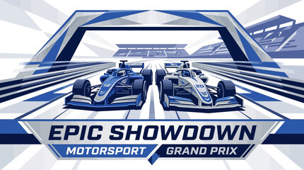 Obraz premium Epic Grand Prix Showdown Of Motorsport Racing Cars