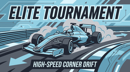 Obraz premium Elite Tournament High Speed Corner Drift Racing Art