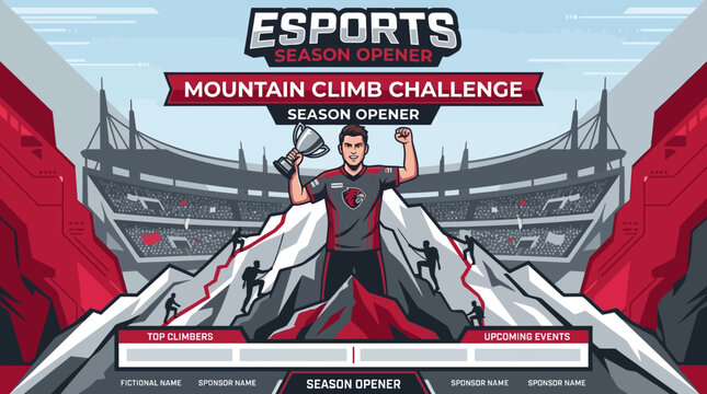 Esports Mountain Climb Challenge Winner Celebrates Victory With Trophy