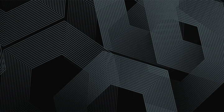 Black abstract background designb simple. Premium stripe texture for banner business backdrop. Dark horizontal vector template patten
