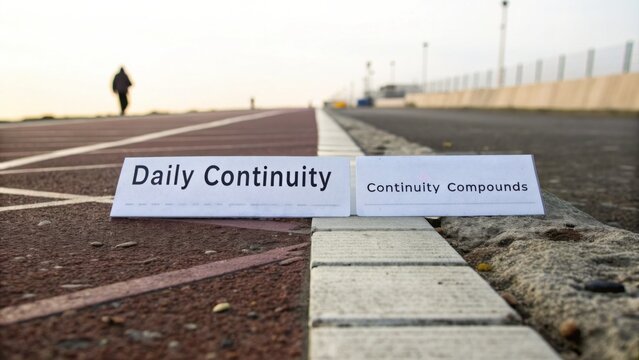 Inspirational Message on a Pathway Promoting Daily Continuity and Commitment to Success in Life Journey and Achievements