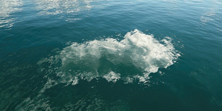 White water churns and reflects sunlight on a vast, deep blue ocean surface