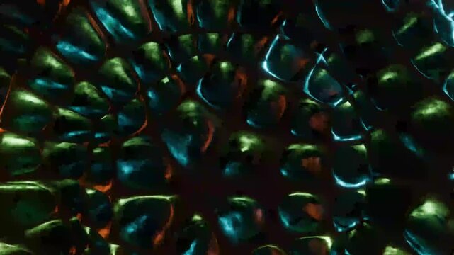 4K Abstract Textured Surface with Shifting Colored Lights Pulsing and Flowing - Modern Dynamic Visualizer Backdrop for Tech Promos