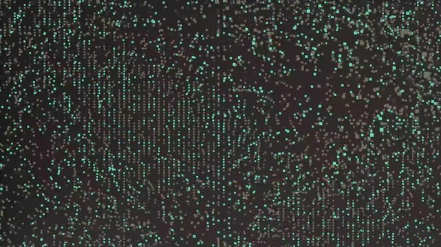 4K Digital Data Flow Abstract Background Glowing Pixelated Particles Shimmering Motion