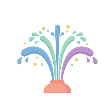 Colorful Water Fountain Illustration