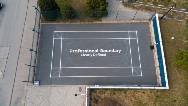 Aerial View of a Sports Court with Professional Boundary Markings Clearly Defined for Athletes and Trainers