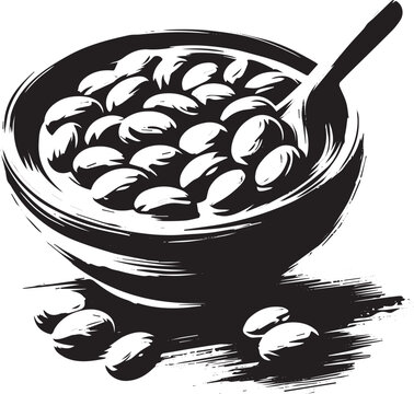 Abstract depiction of sierra leonean groundnut stew in sumi-e st