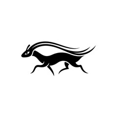 Obraz premium vector illustration of a silhouette of a hybrid horse and fox with large glowing eyes