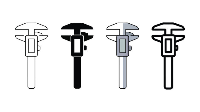 Four different styles of calipers illustrating measurement tools and precision engineering concepts
