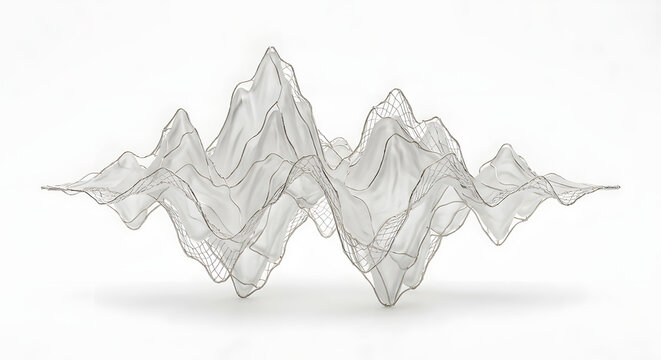 Frozen Glass Sound Wave Mountain