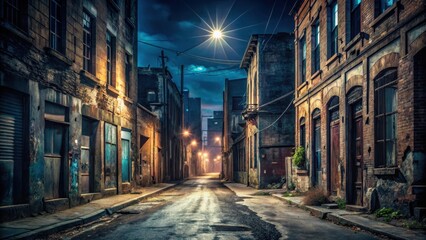 Fototapeta premium Abandoned city streets at night