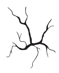 Fototapeta premium Black crack or ground split silhouette. Vector flat cartoon illustration of a broken surface pattern isolated on white background.