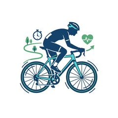 Fototapeta premium Cyclist Riding Bicycle Fast Pace.