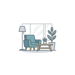 Fototapeta premium Modern living room armchair furniture.