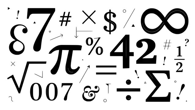 Abstract Pattern of Mathematical Symbols, Numbers, and Greek Letters for Education Featuring Math, Symbol, Number with Science