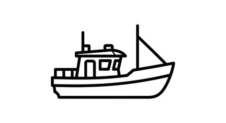Small fishing boat with cabin. © Op