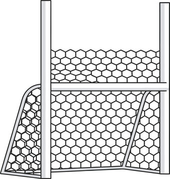 Gaelic football and hurling goal post illustration on white background