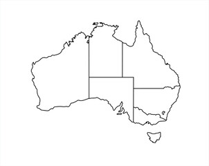 Outline map of Australia with state borders simple vector illustration for desi © Tasker