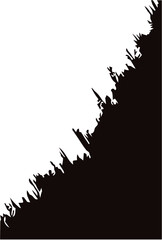 Fototapeta premium Black Abstract Diagonal Jagged Border Silhouette