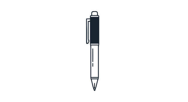 A black and silver ballpoint pen.