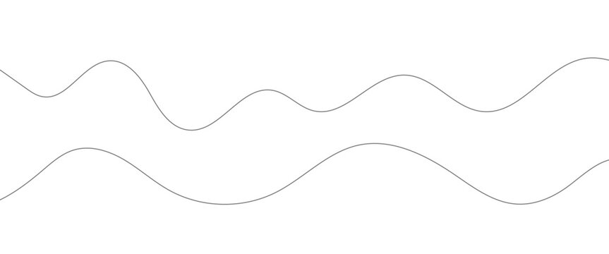 Thin line wavy abstract vector background. Curve wave seamless pattern.