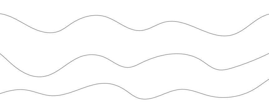 Thin line wavy abstract vector background. Curve wave seamless pattern.