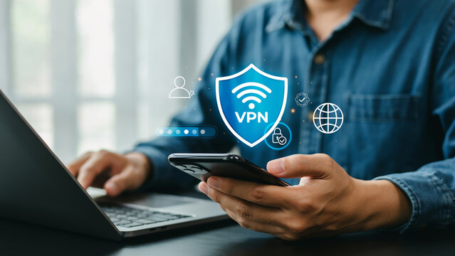 Gradient colored vpn illustration