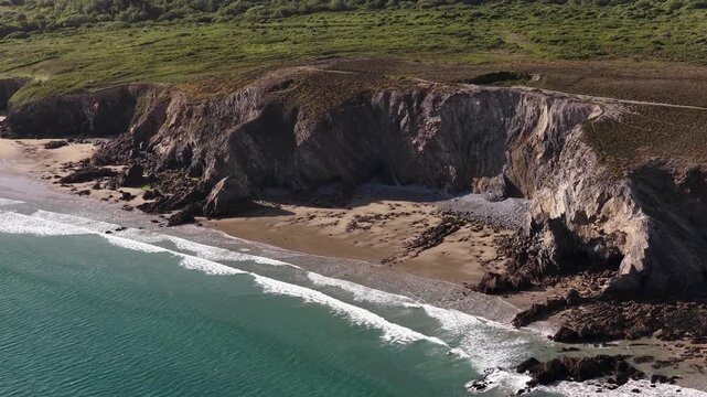 Pointe de Pen-Hir Beg Penn Hir in Breton promontory on the Crozon Peninsula in Brittany, France