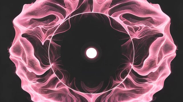 Pink abstract light and shadow ring special effect pink energy bloom