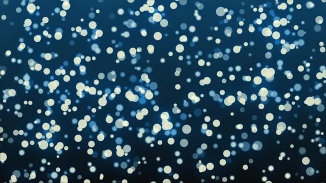 キラキラと輝く白と青の光の粒子が広がるループ動画素材 ｜ Bright glowing blue and white bokeh particles filling the screen seamless loop