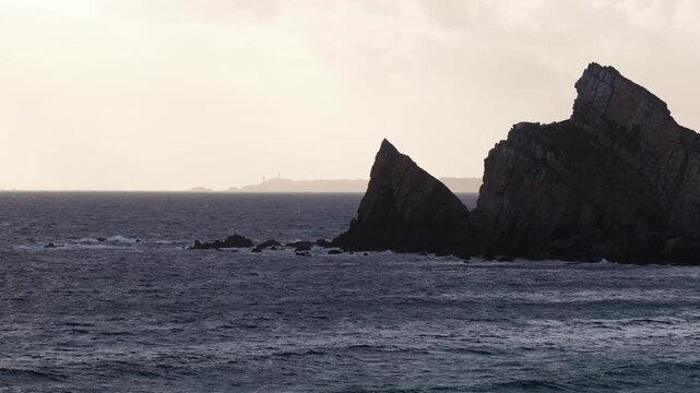 Pointe de Pen-Hir Beg Penn Hir rocky headland on the Crozon peninsula in Brittany, France