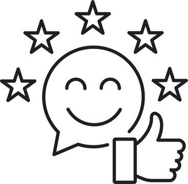 Customer Satisfaction Feedback Line Icon Review Concept