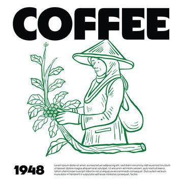 Coffee bean farmer post template