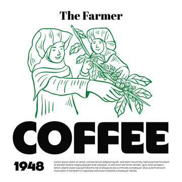Coffee bean farmer post template