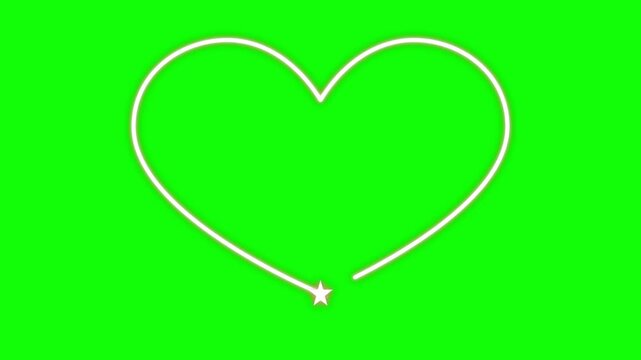Green Screen Motion Shooting Star With White Trail On Emerald Animation