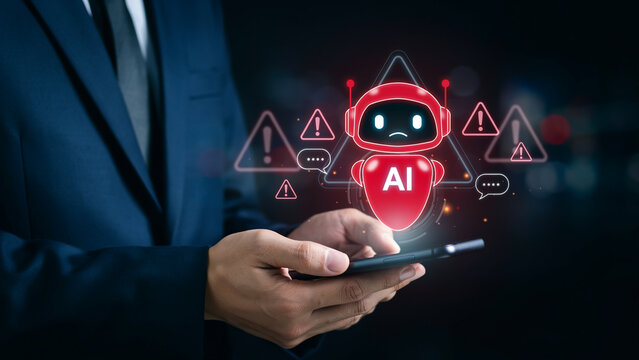 Artificial intelligence concept flat man using ai technology help with tasks answer question