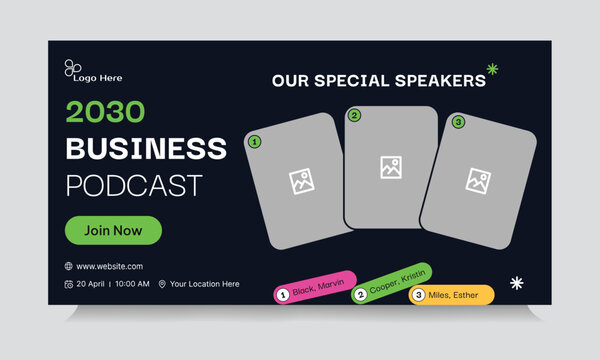 Trendy webinar template design, business strategy webinar banner design, business webinar, vector eps 10 file format