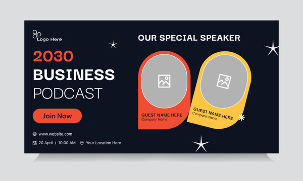 Trendy webinar template design, business strategy webinar banner design, business webinar, vector eps 10 file format