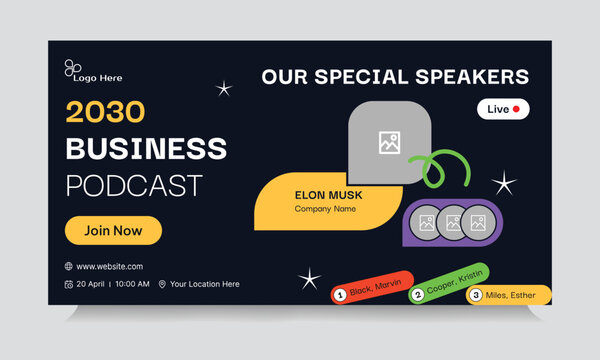Trendy webinar template design, business strategy webinar banner design, business webinar, vector eps 10 file format