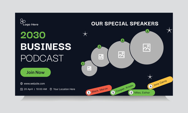 Trendy webinar template design, business strategy webinar banner design, business webinar, vector eps 10 file format