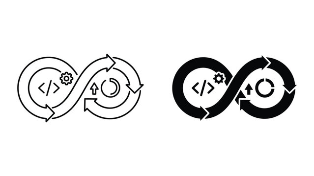 Dev ops continuous integration and software development infinity icon