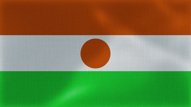 Niger Flag Animation With Fabric Texture