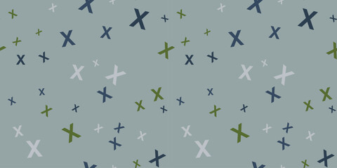 Fototapeta premium Abstract Scattered Letter X Seamless Pattern