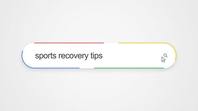 Searching For Sports Recovery Tips On An Internet Browser. Online Fitness Information And Health-related Browsing Activity. Close-up Shot