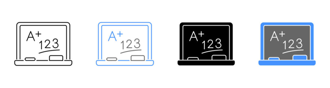 Education Notice Board Lecture Presentation Framework Icon Set Vector Illustration