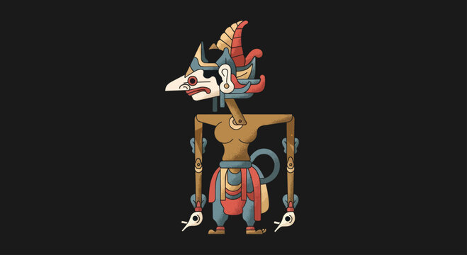 Traditional Indonesian Wayang Kulit Shadow Puppet Character.