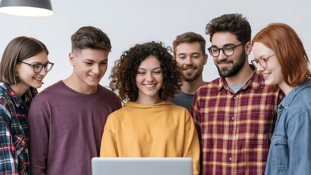 gen z employees collaborating in modern startup office