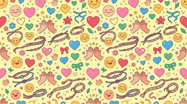 Friendship day pattern with best friends forever symbols